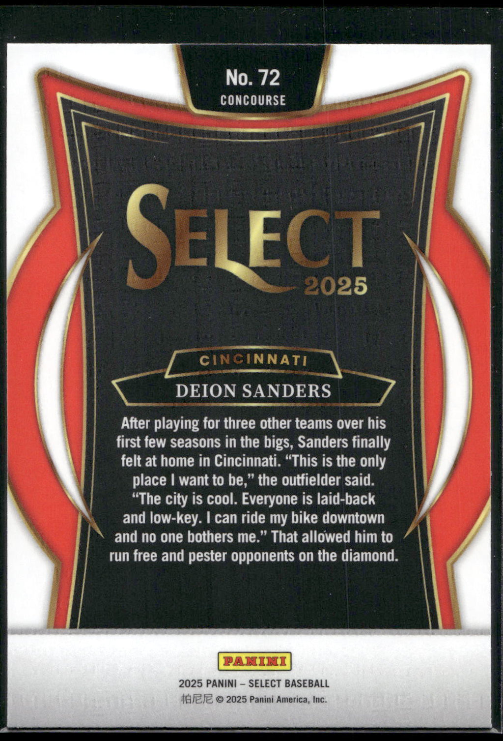 2025 Panini Select #72 Deion Sanders