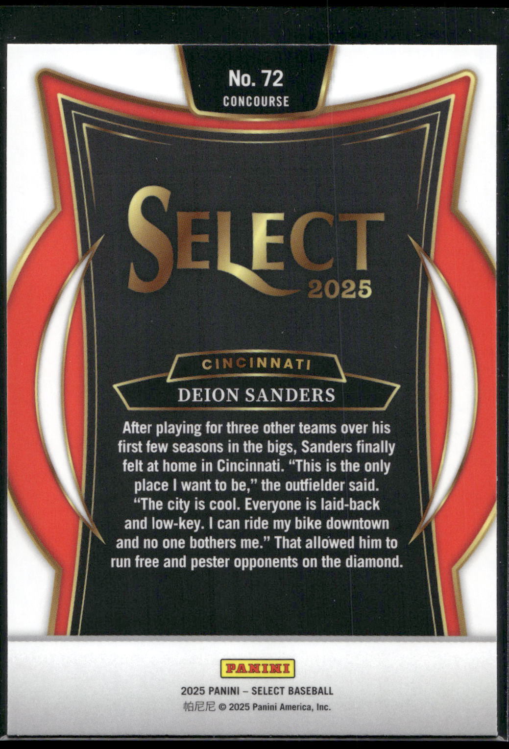 2025 Panini Select #72 Deion Sanders