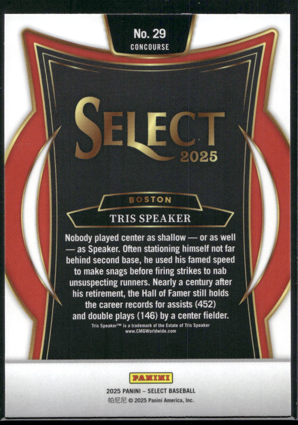 2025 Panini Select #29 Tris Speaker