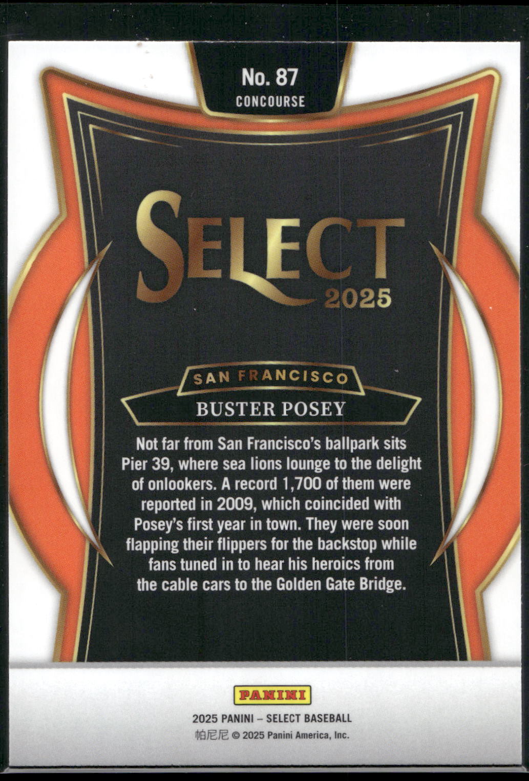 2025 Panini Select #87 Buster Posey