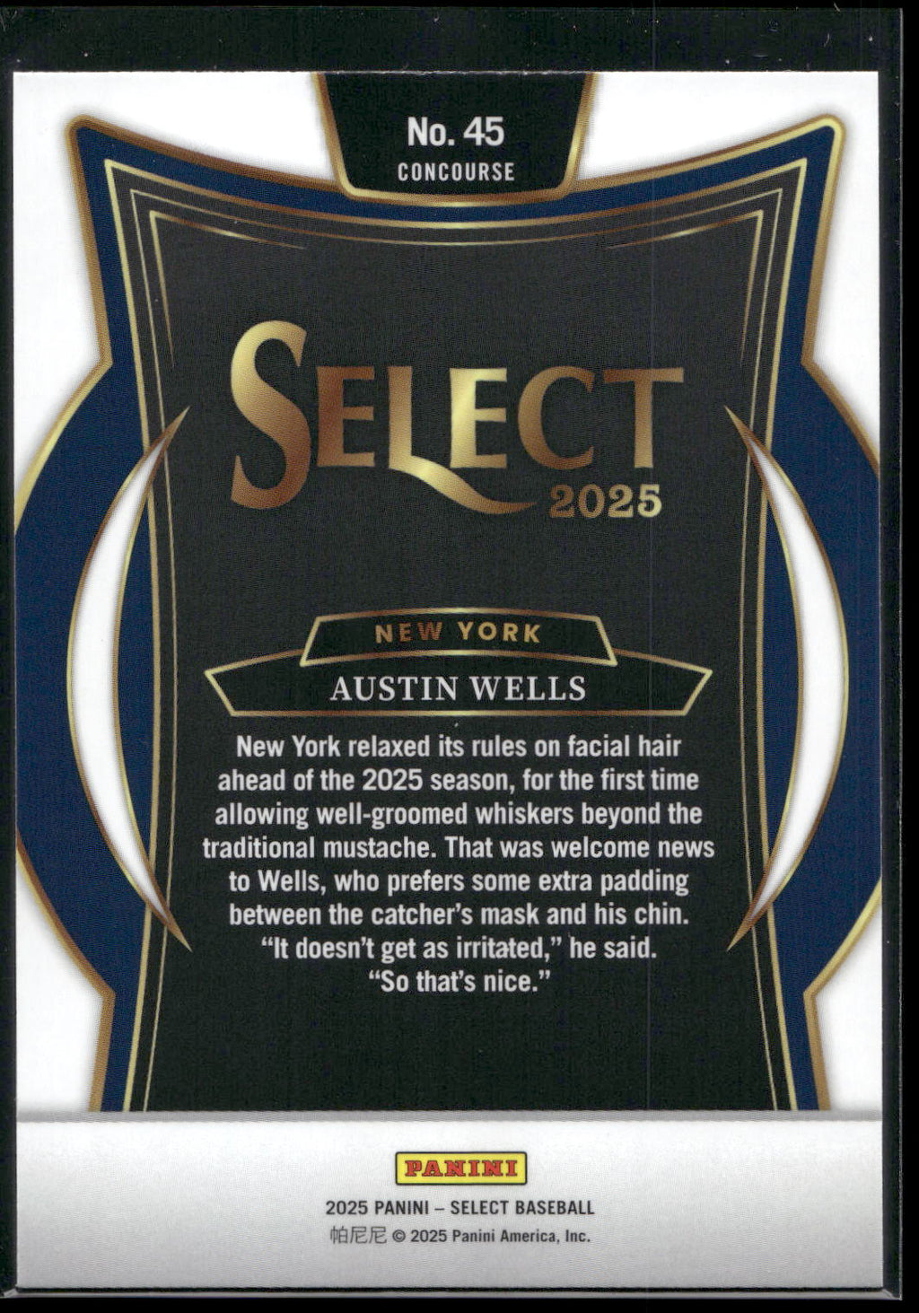 2025 Panini Select #45 Austin Wells