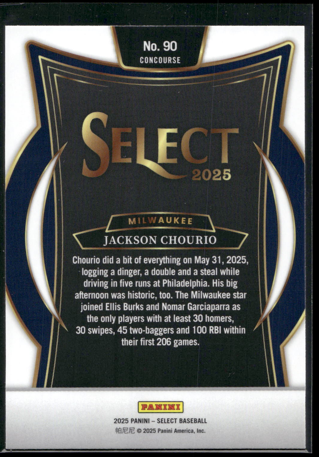 2025 Panini Select #90 Jackson Chourio