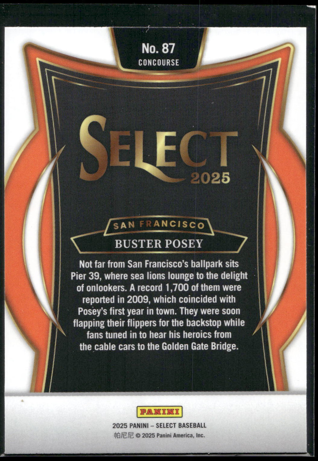 2025 Panini Select #87 Buster Posey