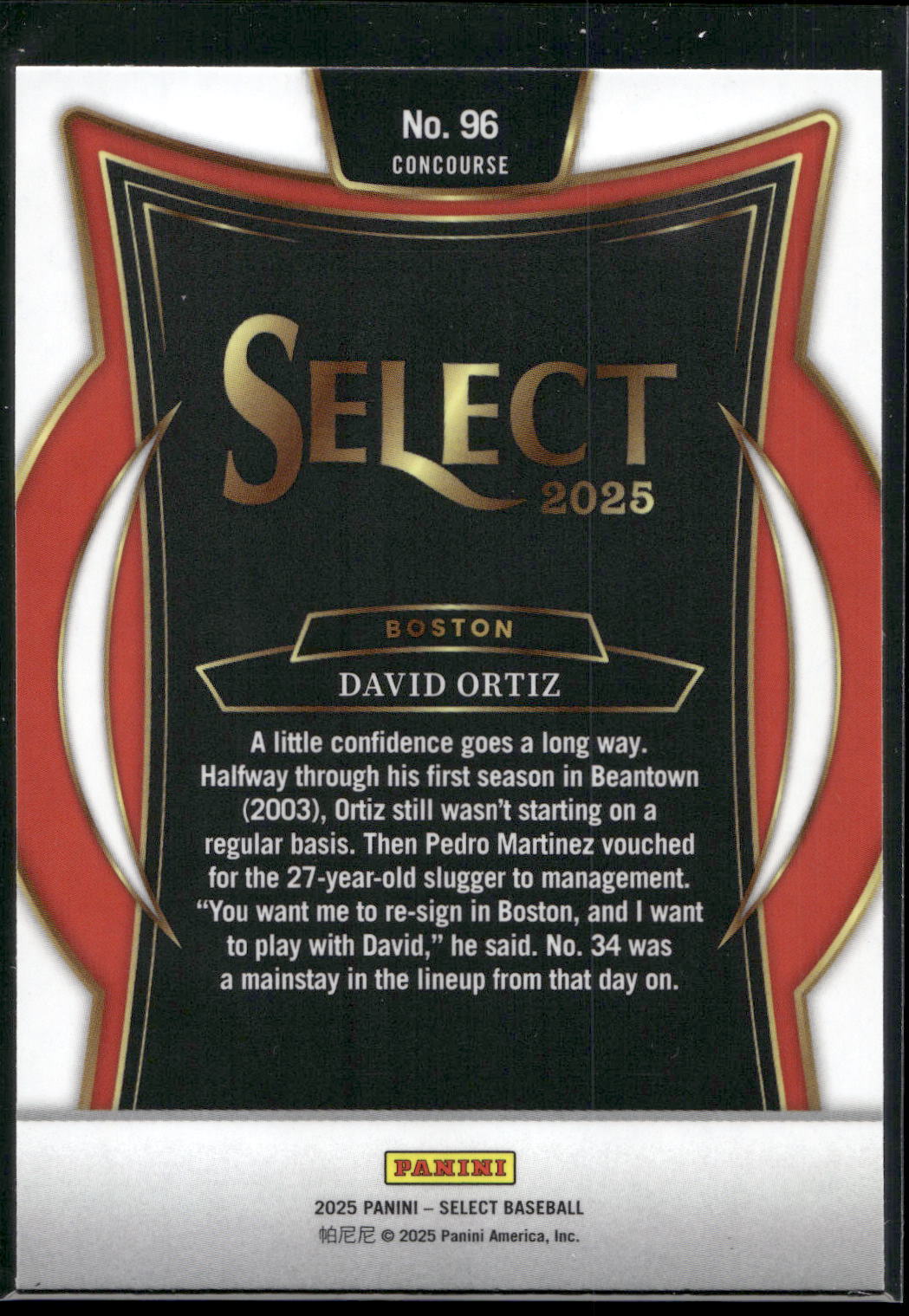 2025 Panini Select #96 David Ortiz