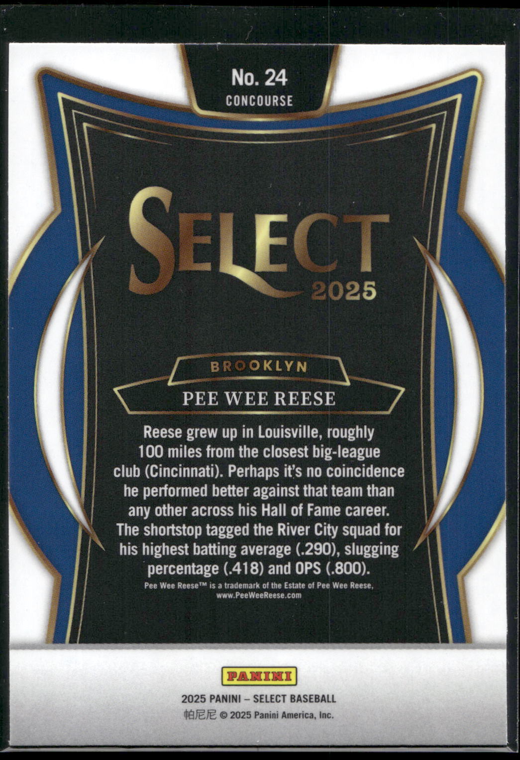 2025 Panini Select #24 Pee Wee Reese