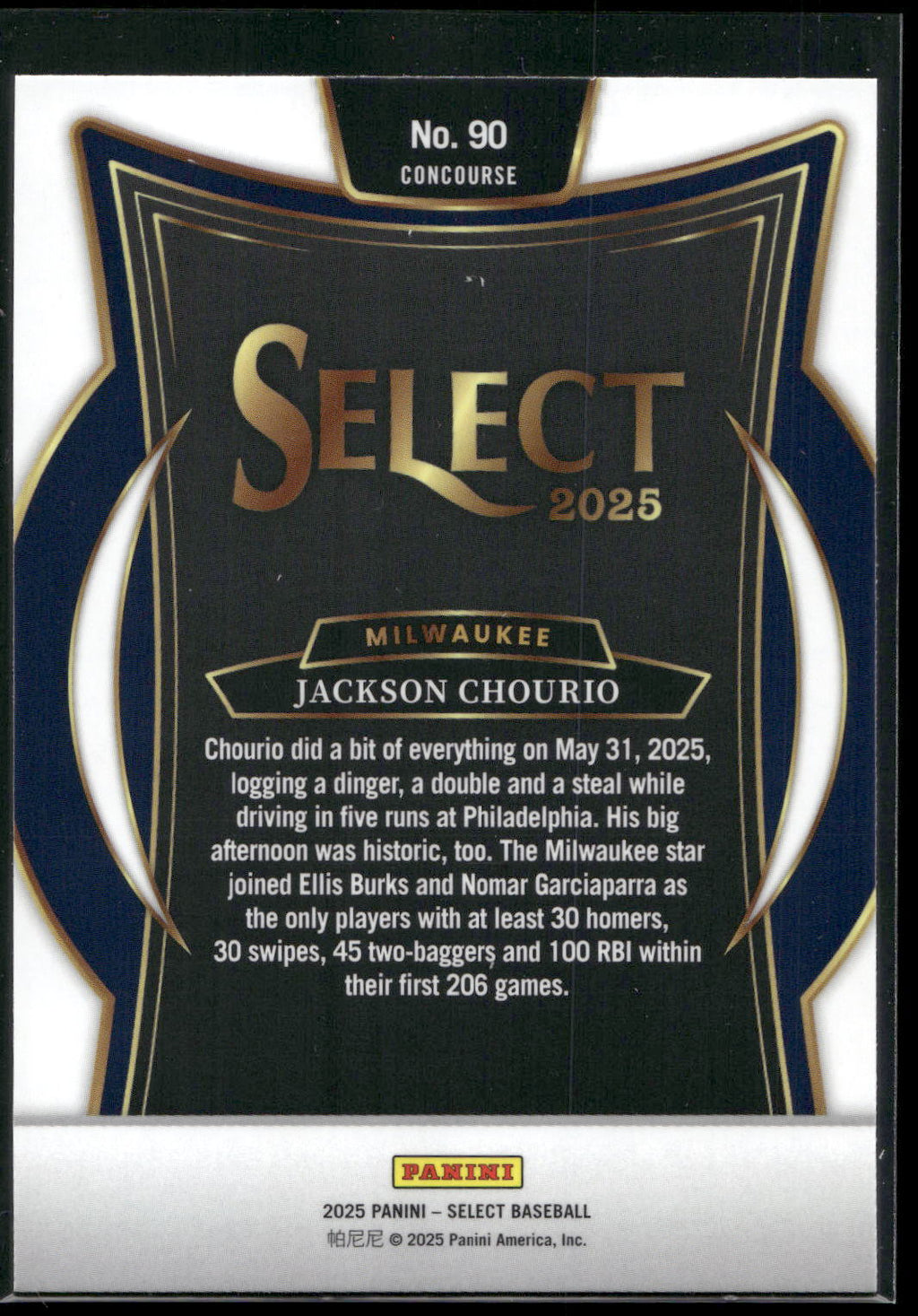 2025 Panini Select #90 Jackson Chourio