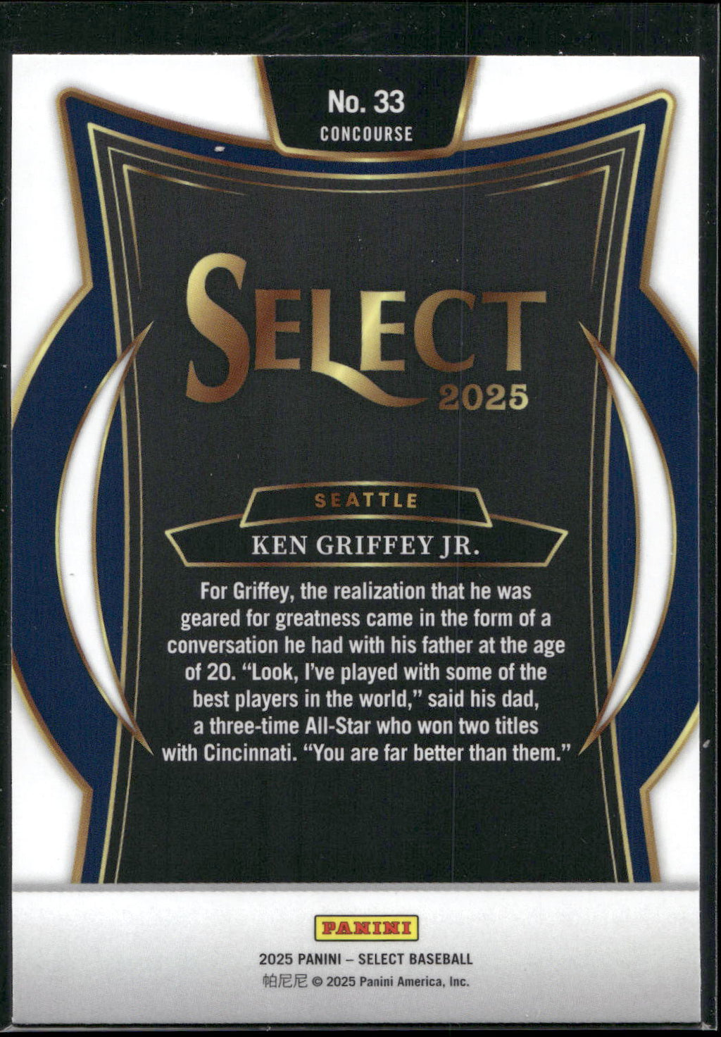 2025 Panini Select #33 Ken Griffey Jr.
