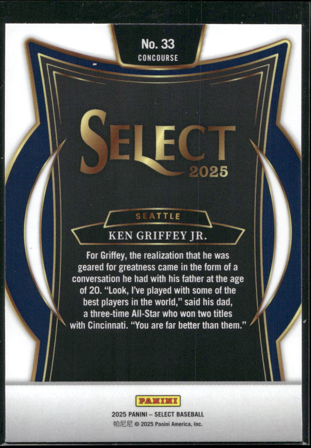 2025 Panini Select #33 Ken Griffey Jr.