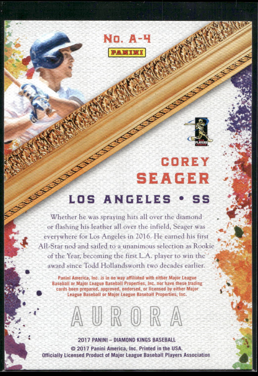 2017 Panini Diamond Kings #A-4 Corey Seager Aurora