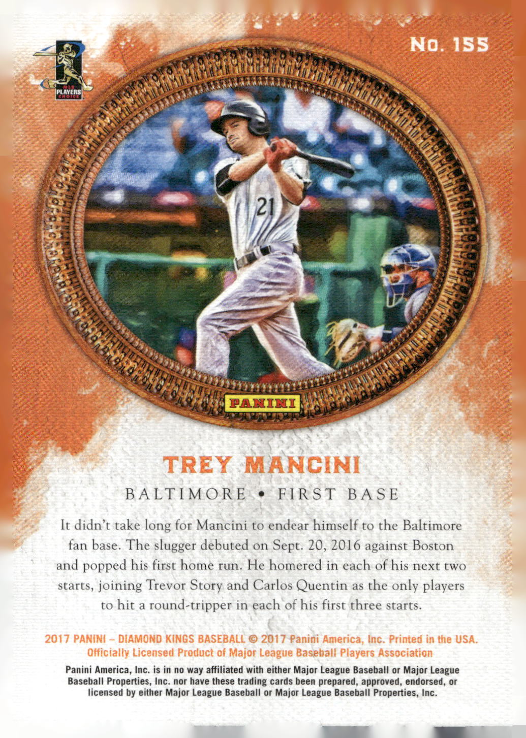 2017 Panini Diamond Kings #155 Trey Mancini