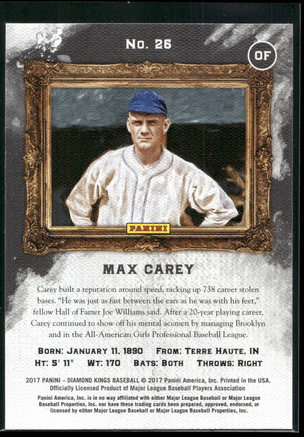 2017 Panini Diamond Kings #26 Max Carey