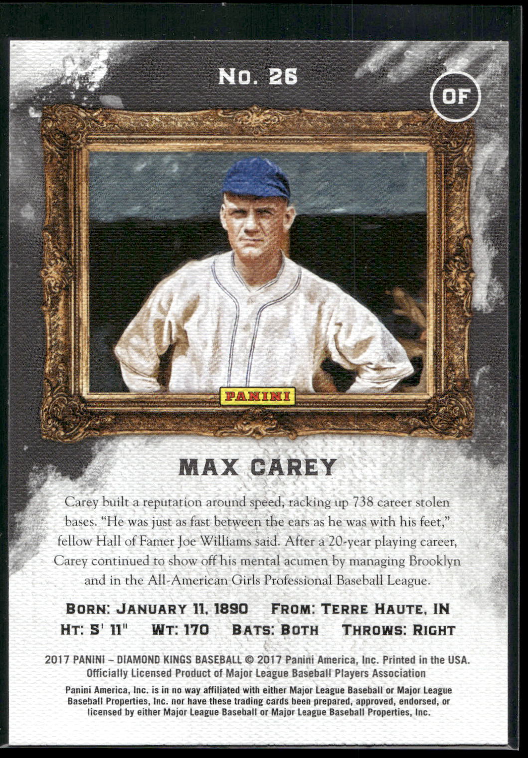 2017 Panini Diamond Kings #26 Max Carey