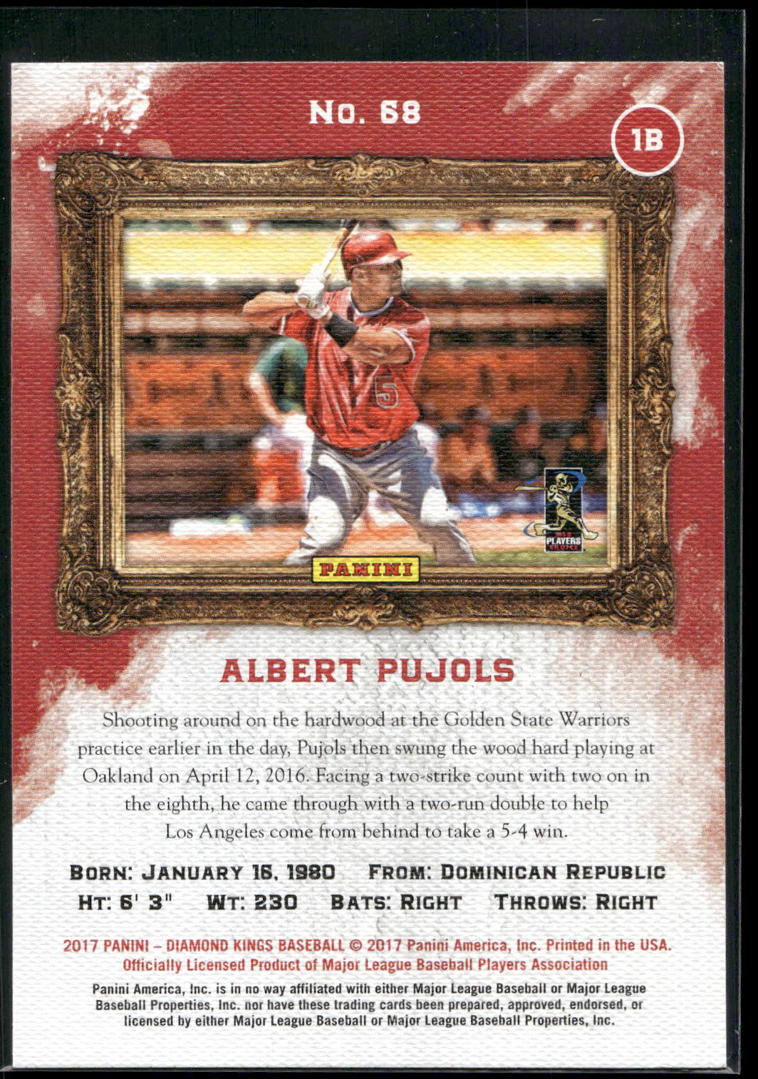 2017 Panini Diamond Kings #68 Albert Pujols
