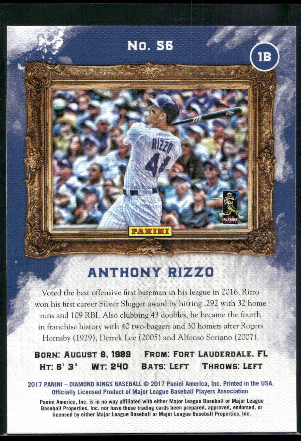 2017 Panini Diamond Kings #56 Anthony Rizzo