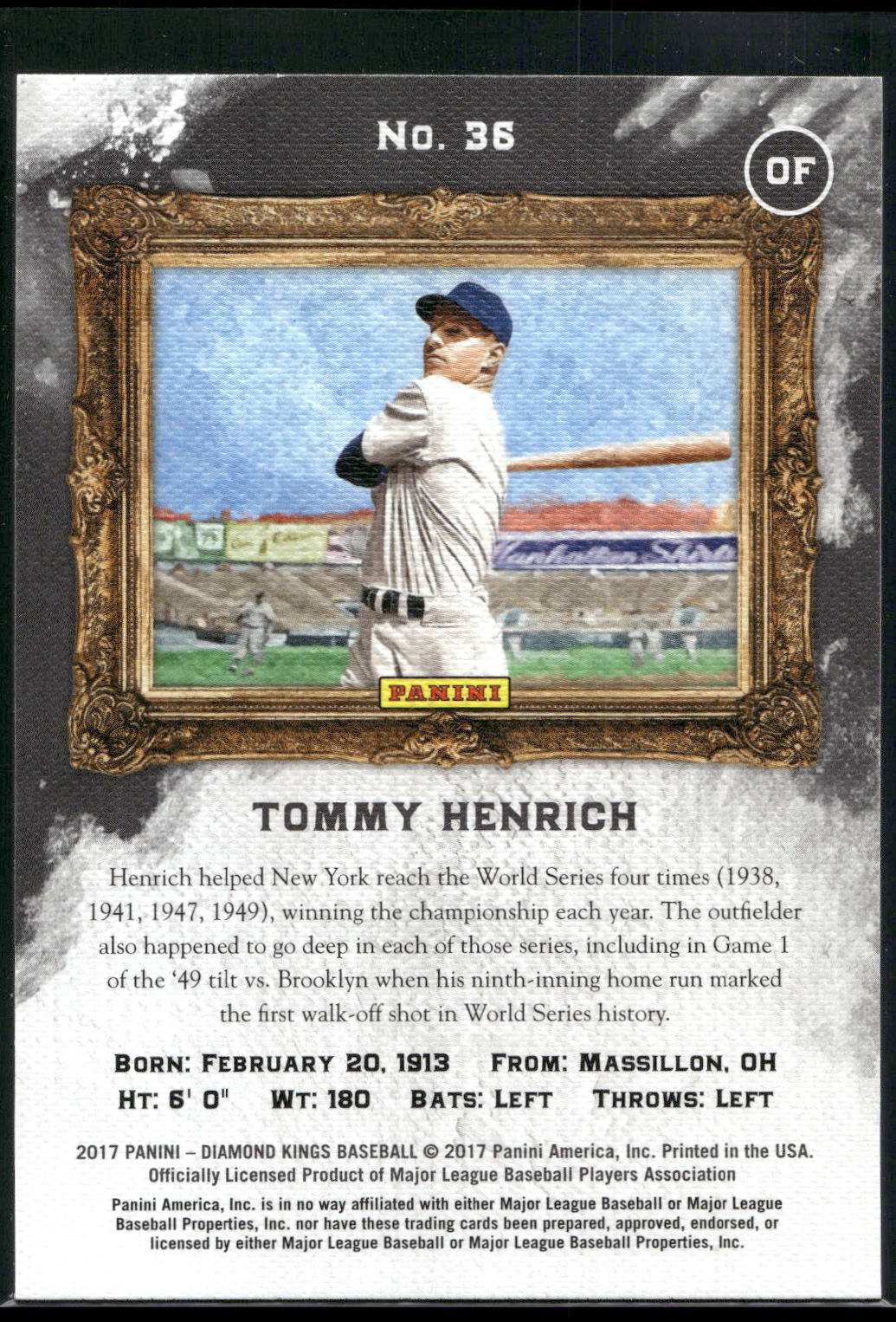 2017 Panini Diamond Kings #36 Tommy Henrich