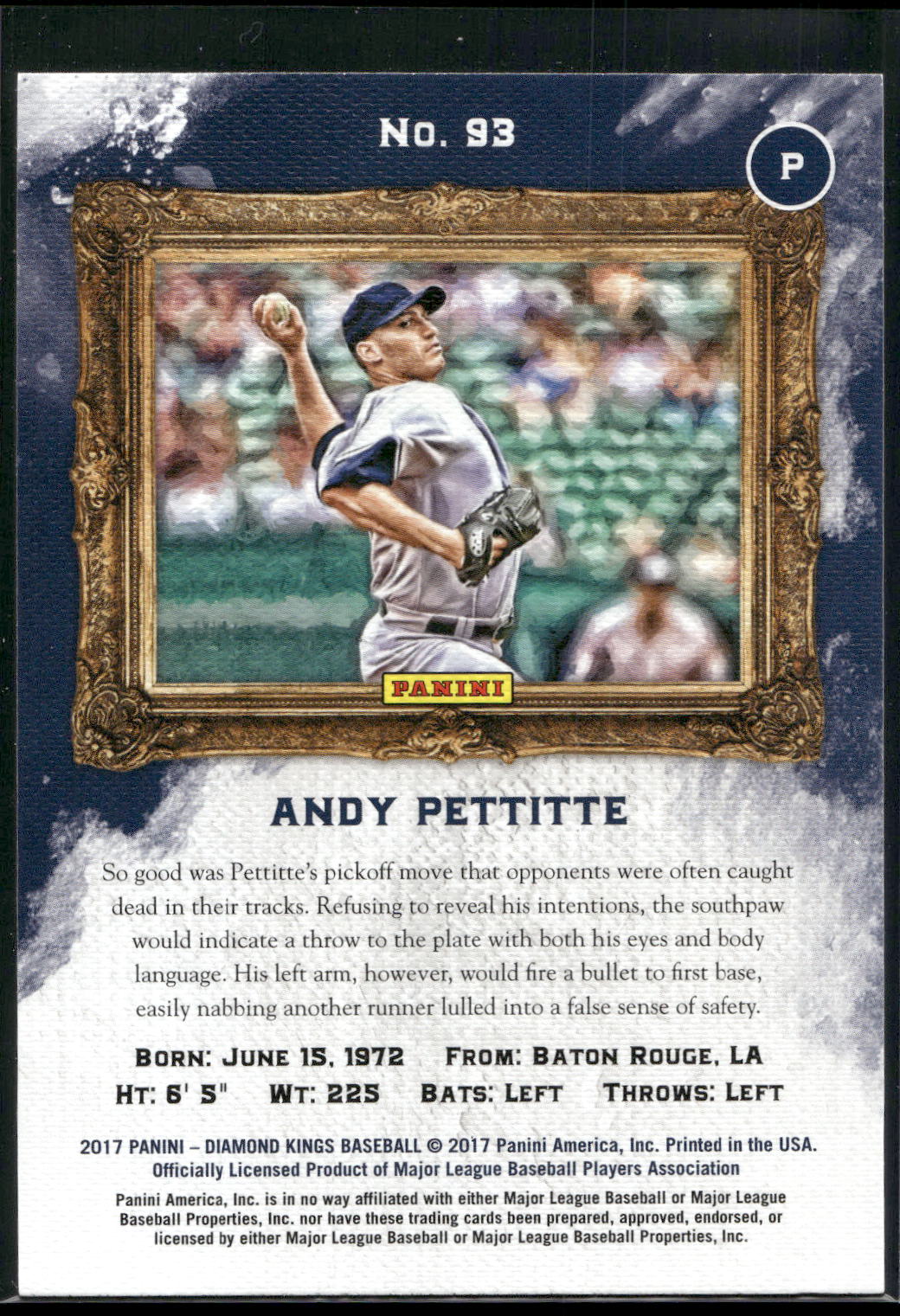 2017 Panini Diamond Kings #93 Andy Pettitte