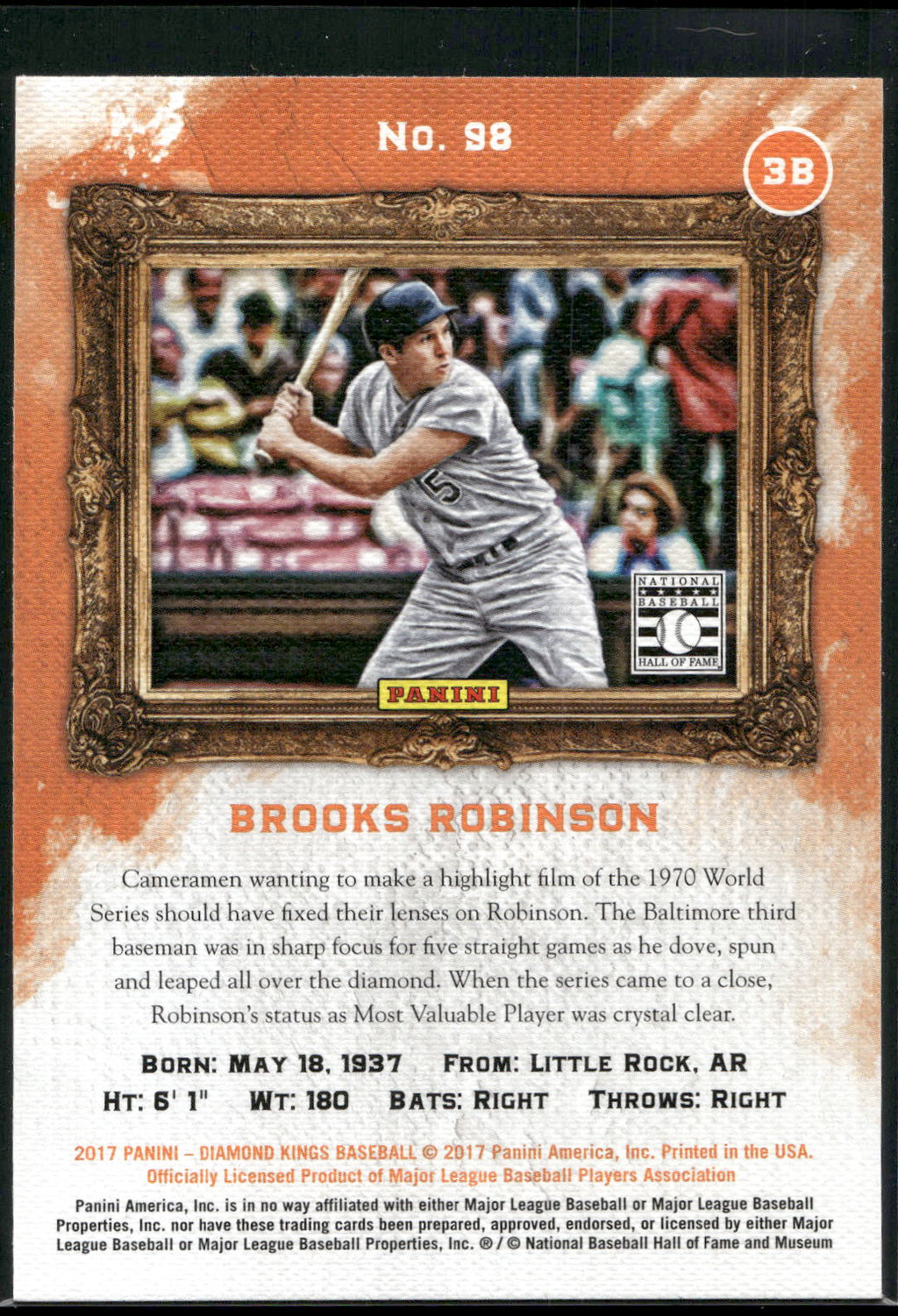 2017 Panini Diamond Kings #98 Brooks Robinson