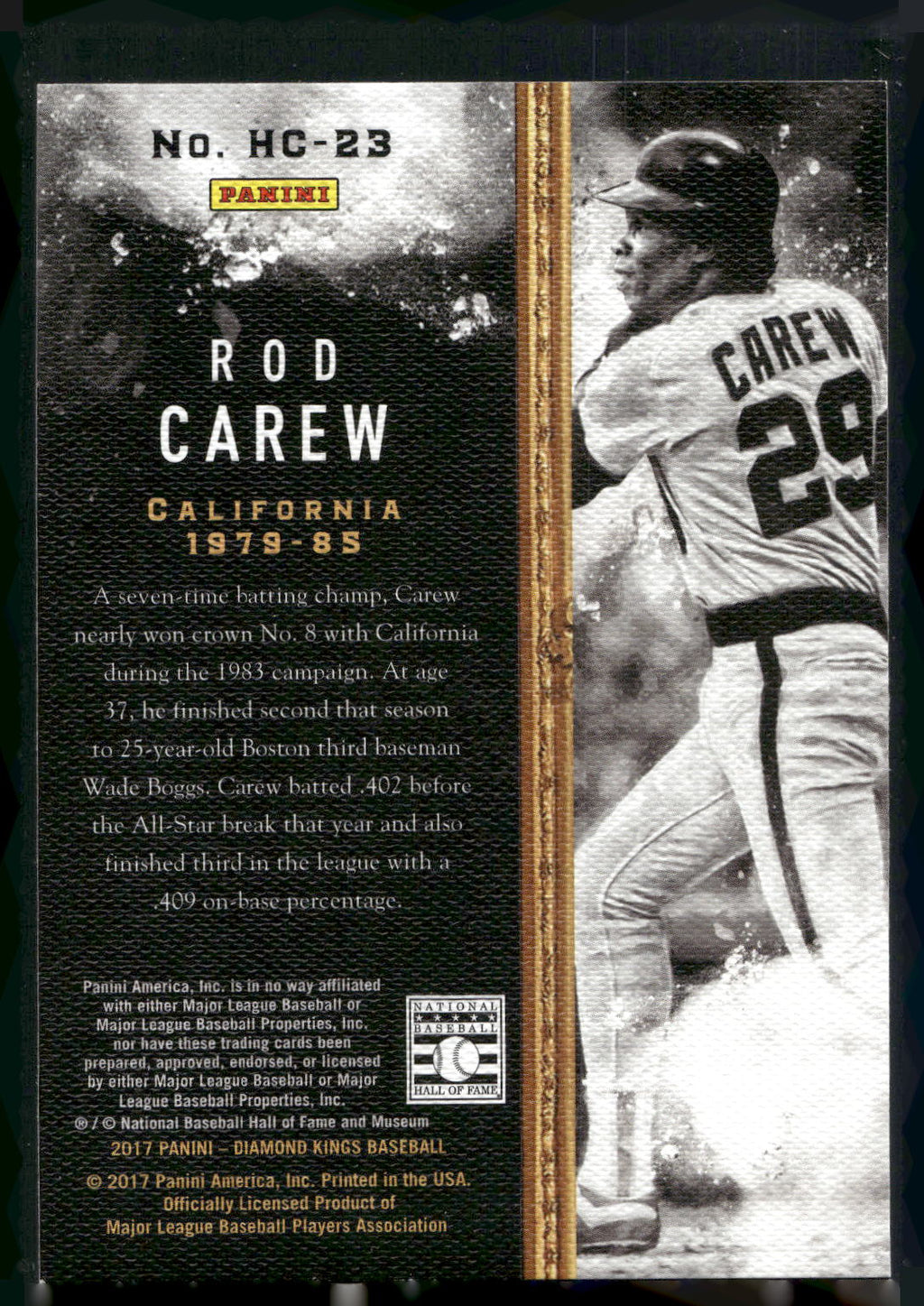 2017 Panini Diamond Kings #HC-23 Rod Carew Heritage Collection