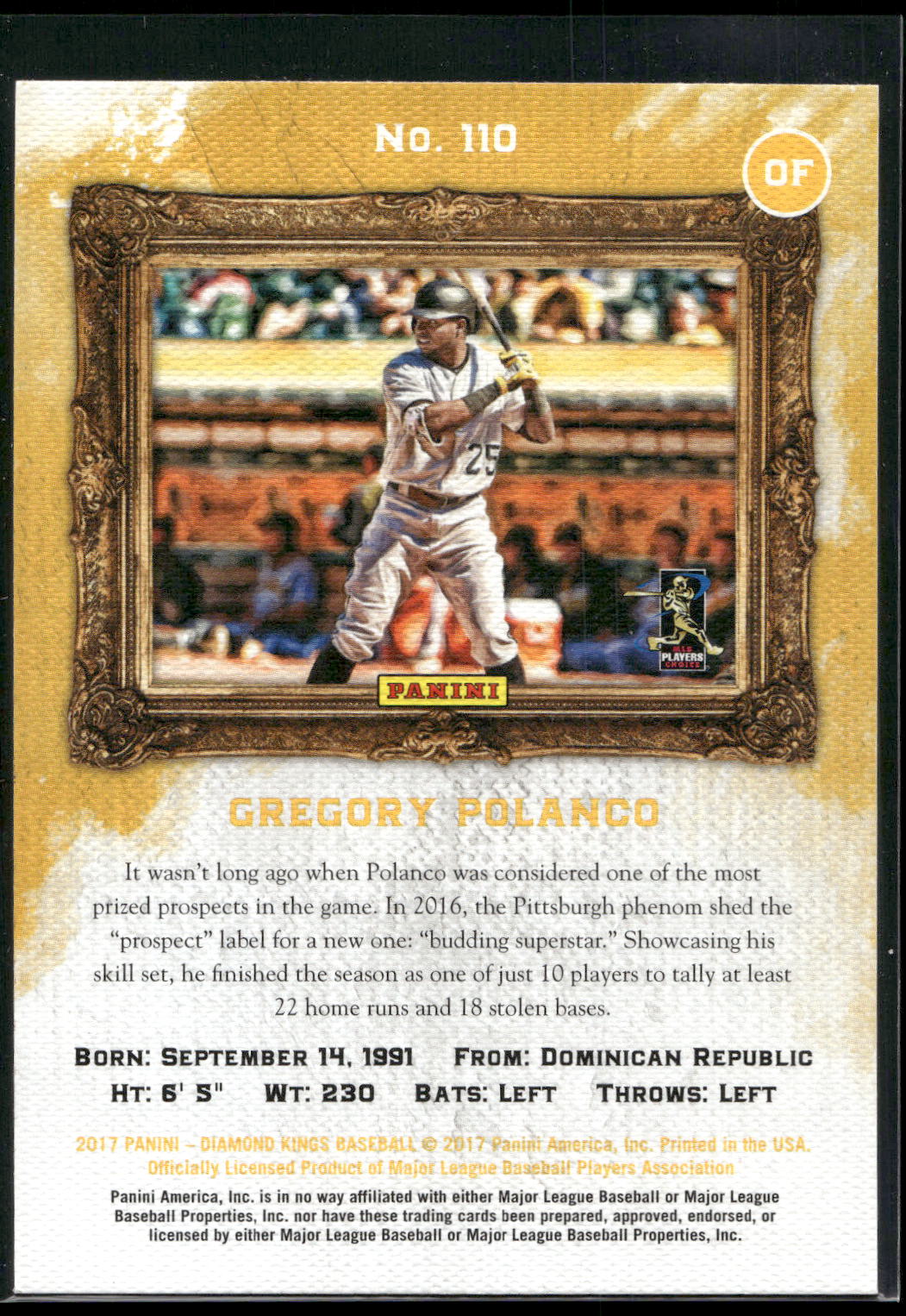 2017 Panini Diamond Kings #110 Gregory Polanco