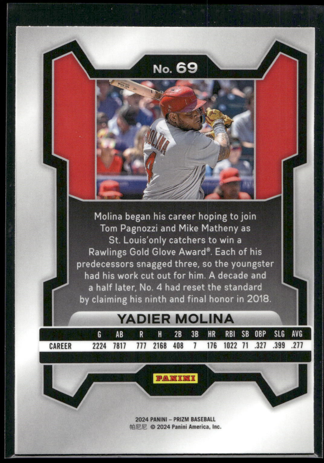 2024 Panini Prizm #69 Yadier Molina