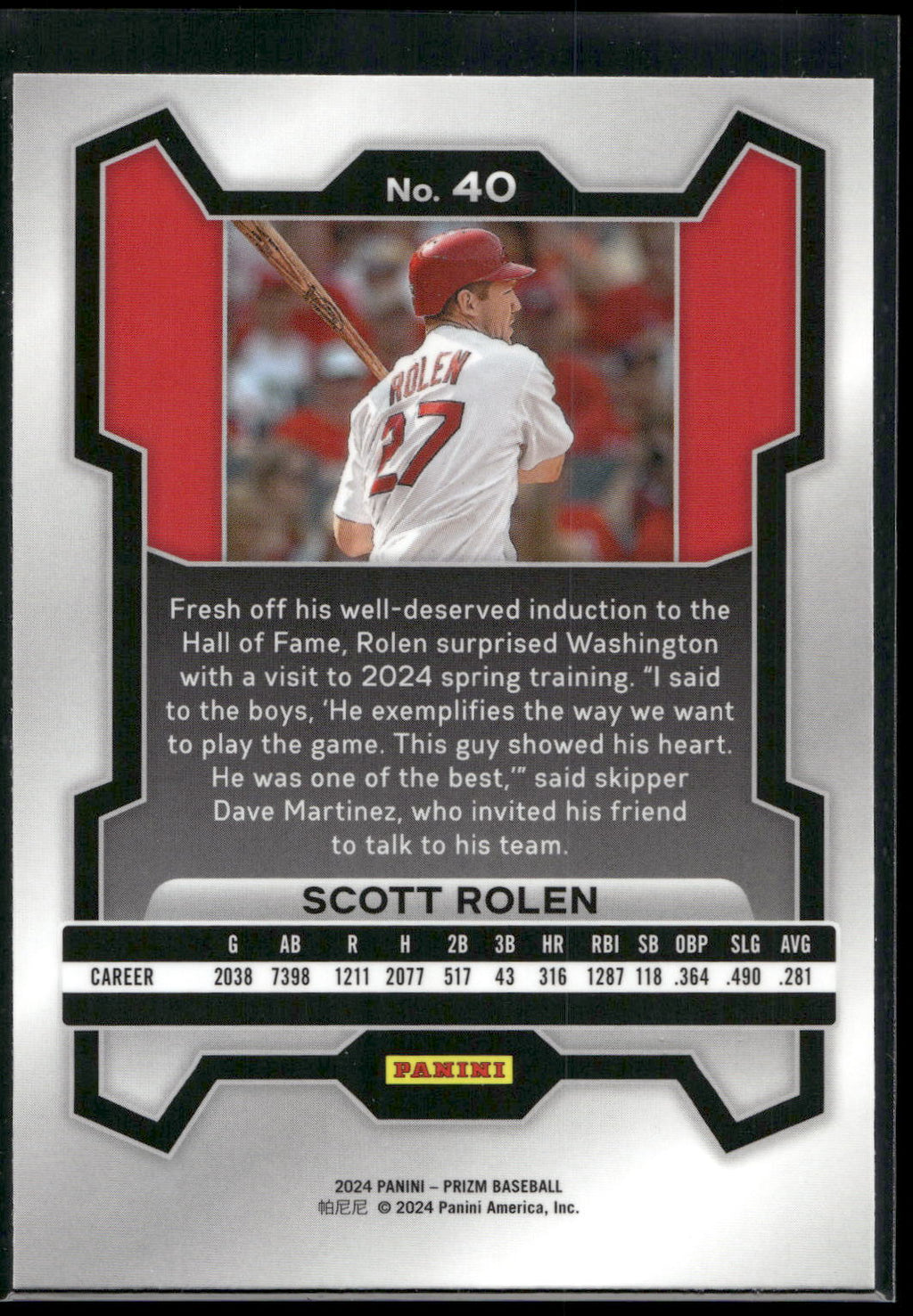 2024 Panini Prizm #40 Scott Rolen
