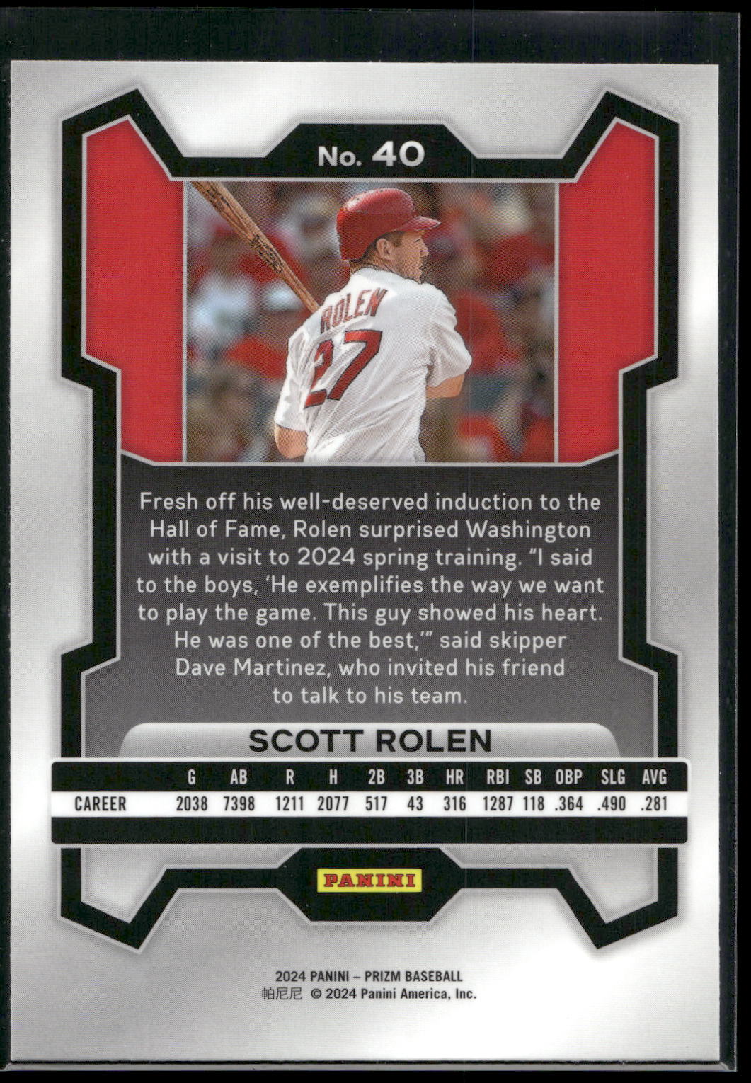 2024 Panini Prizm #40 Scott Rolen