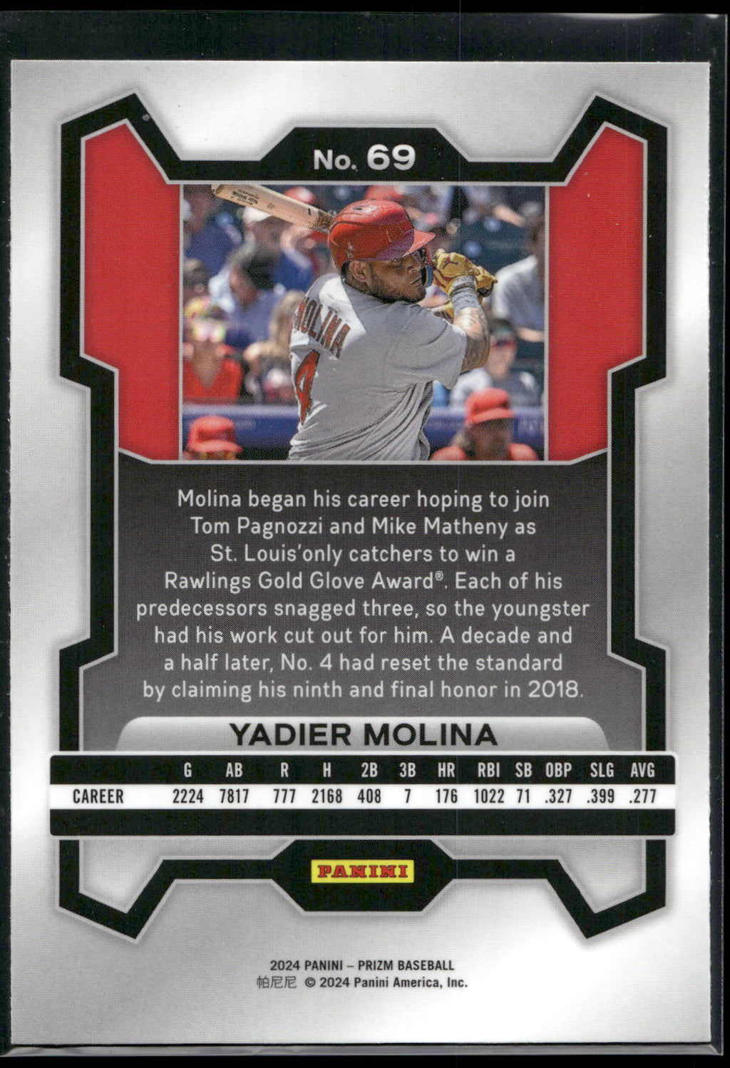 2024 Panini Prizm #69 Yadier Molina