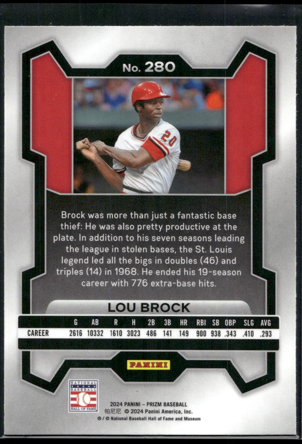 2024 Panini Prizm #280 Lou Brock