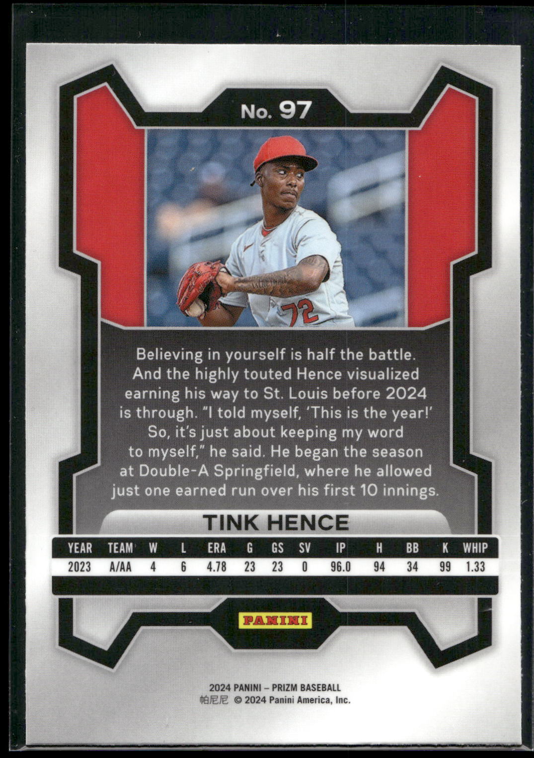 2024 Panini Prizm #97 Tink Hence