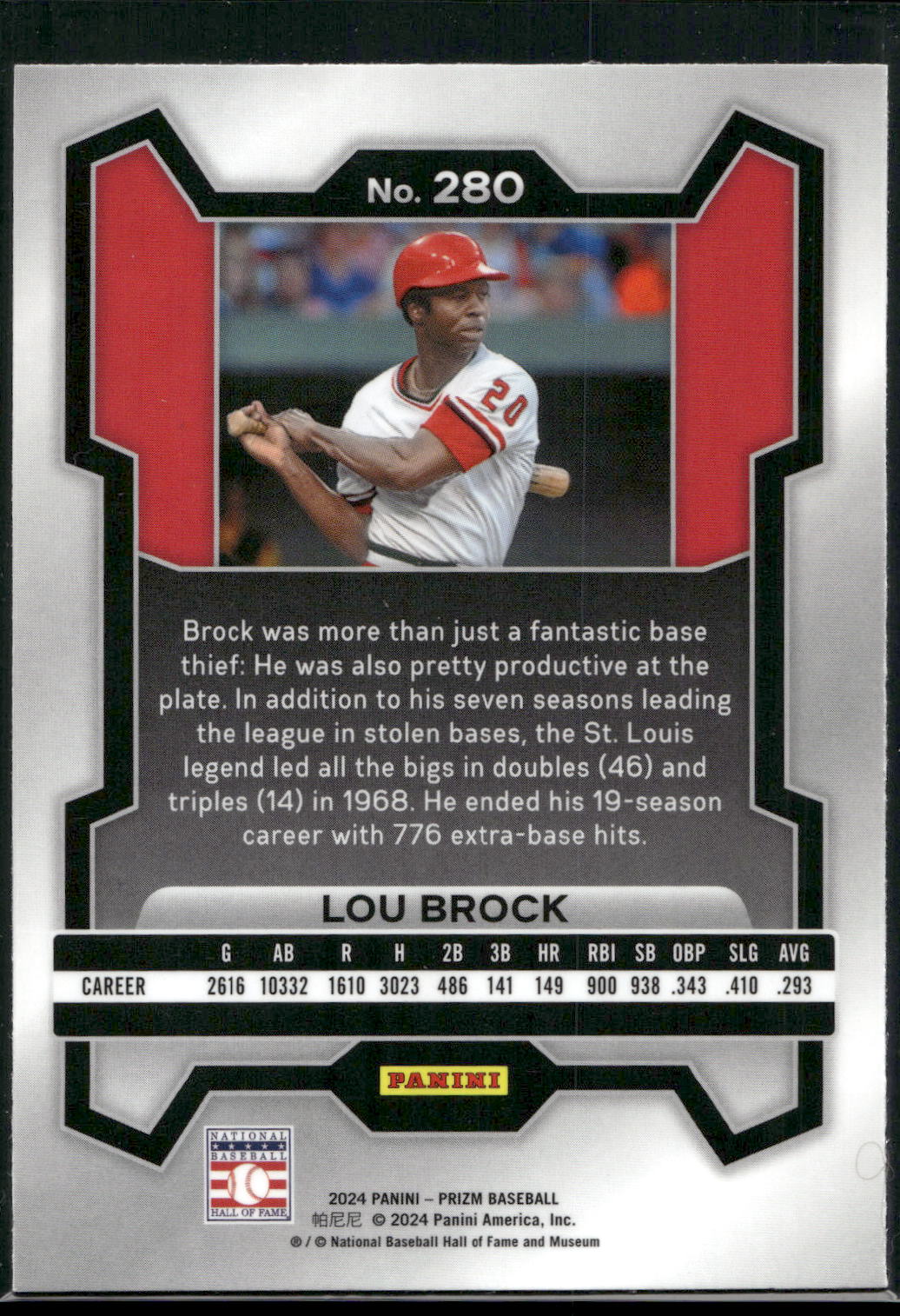 2024 Panini Prizm #280 Lou Brock