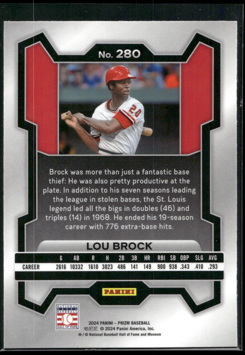 2024 Panini Prizm #280 Lou Brock