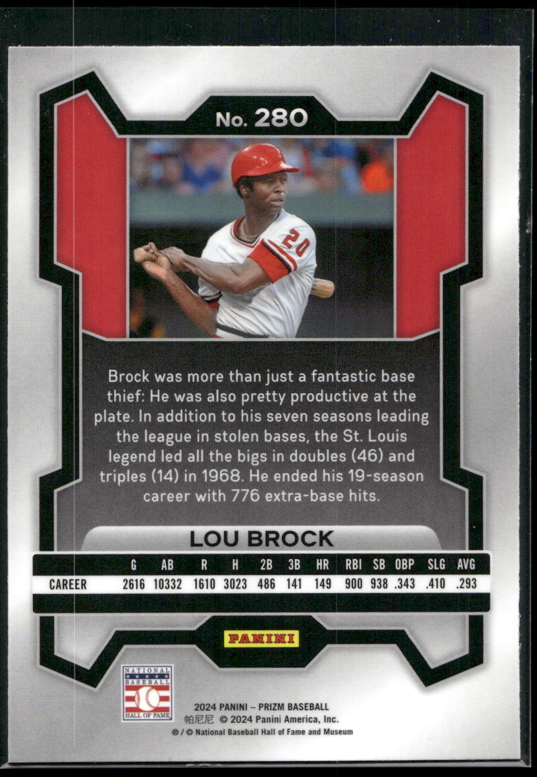 2024 Panini Prizm #280 Lou Brock