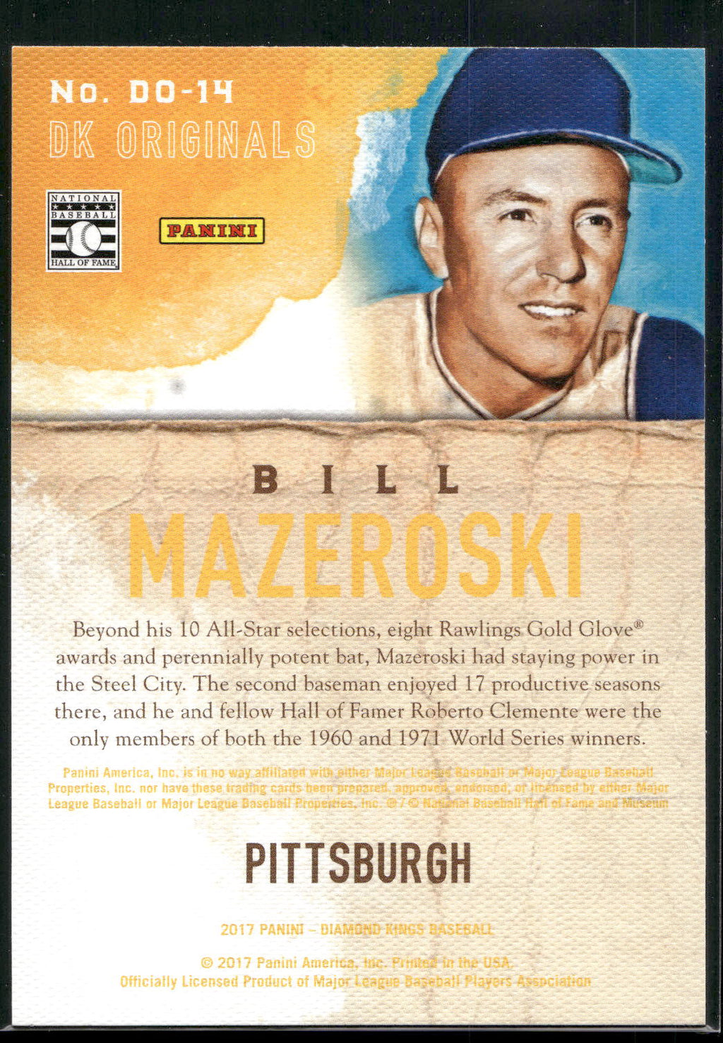 2017 Panini Diamond Kings #DO-14 Bill Mazeroski DK Originals