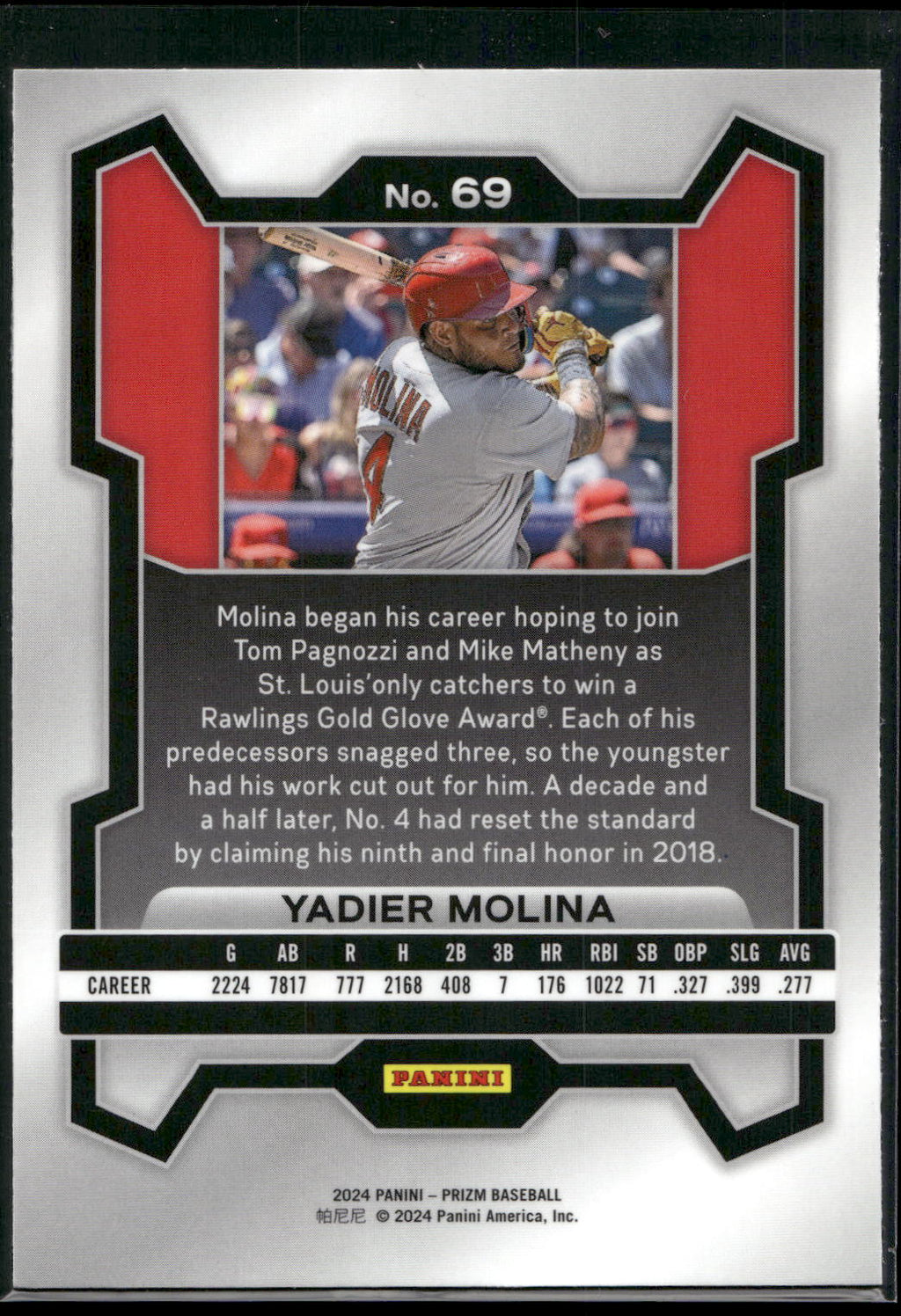 2024 Panini Prizm #69 Yadier Molina