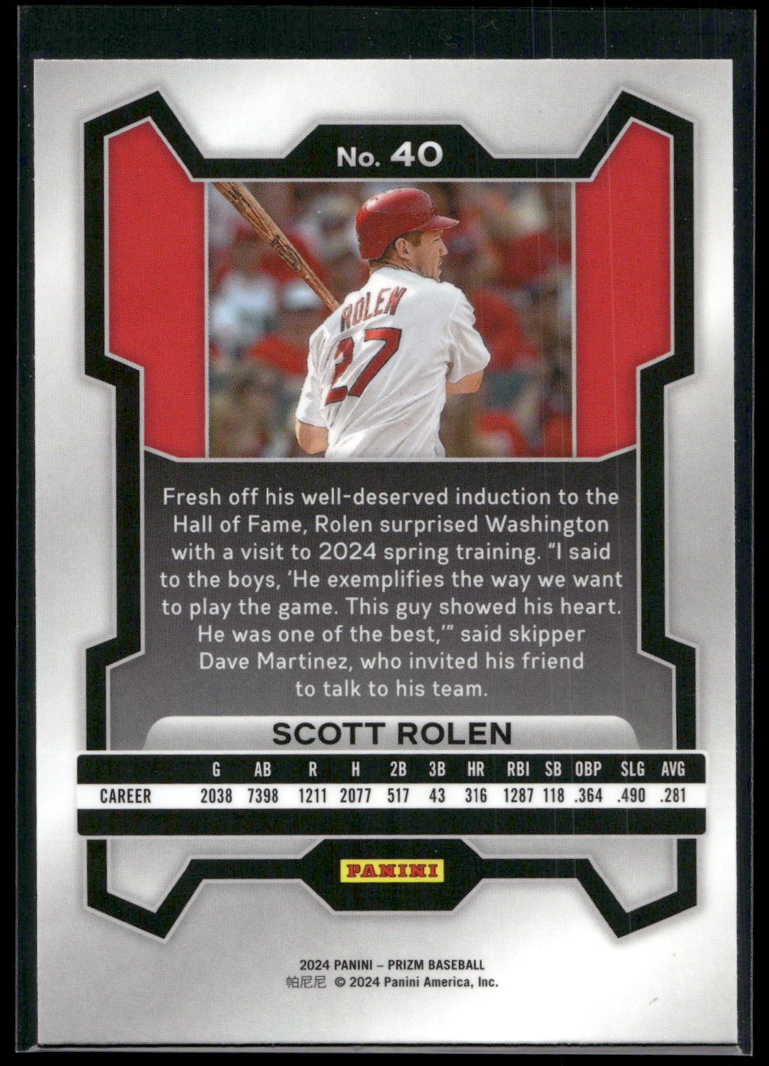 2024 Panini Prizm #40 Scott Rolen