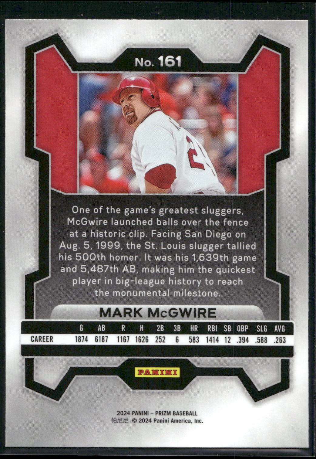 2024 Panini Prizm #161 Mark McGwire
