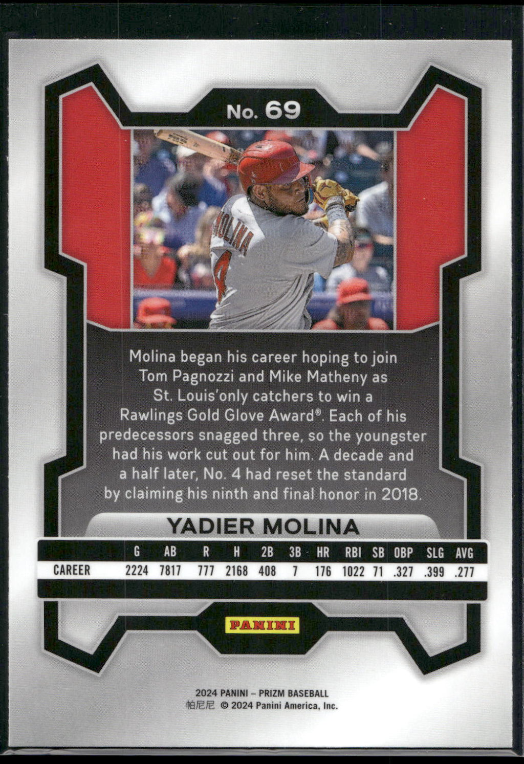 2024 Panini Prizm #69 Yadier Molina
