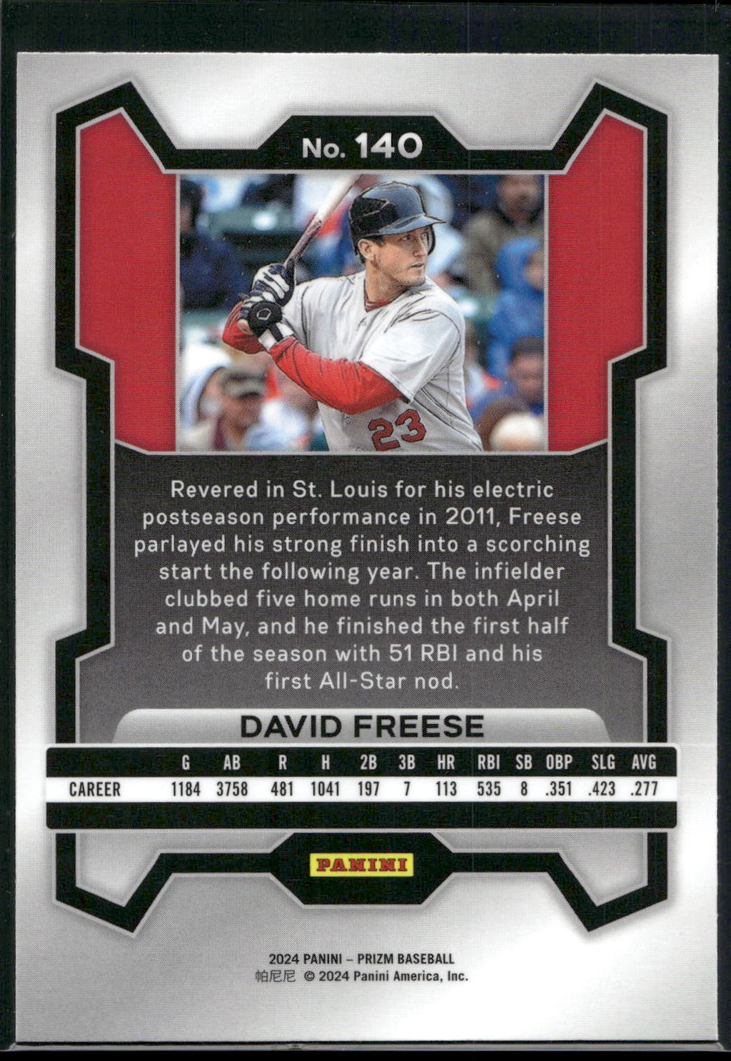 2024 Panini Prizm #140 David Freese