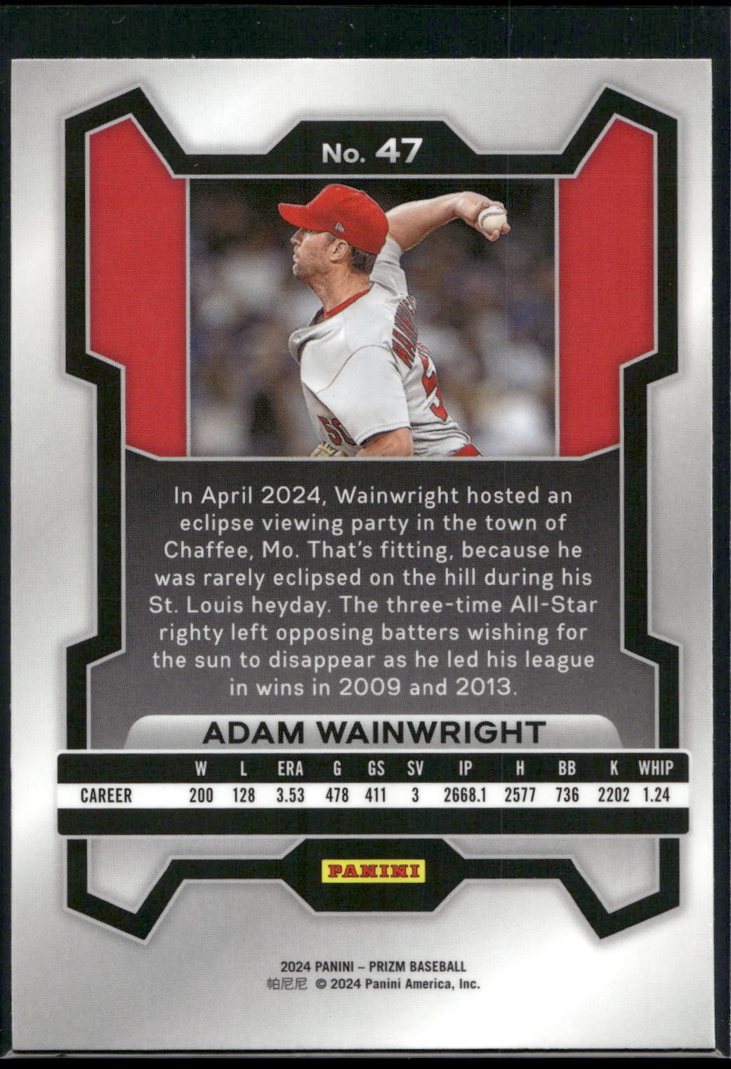 2024 Panini Prizm #47 Adam Wainwright