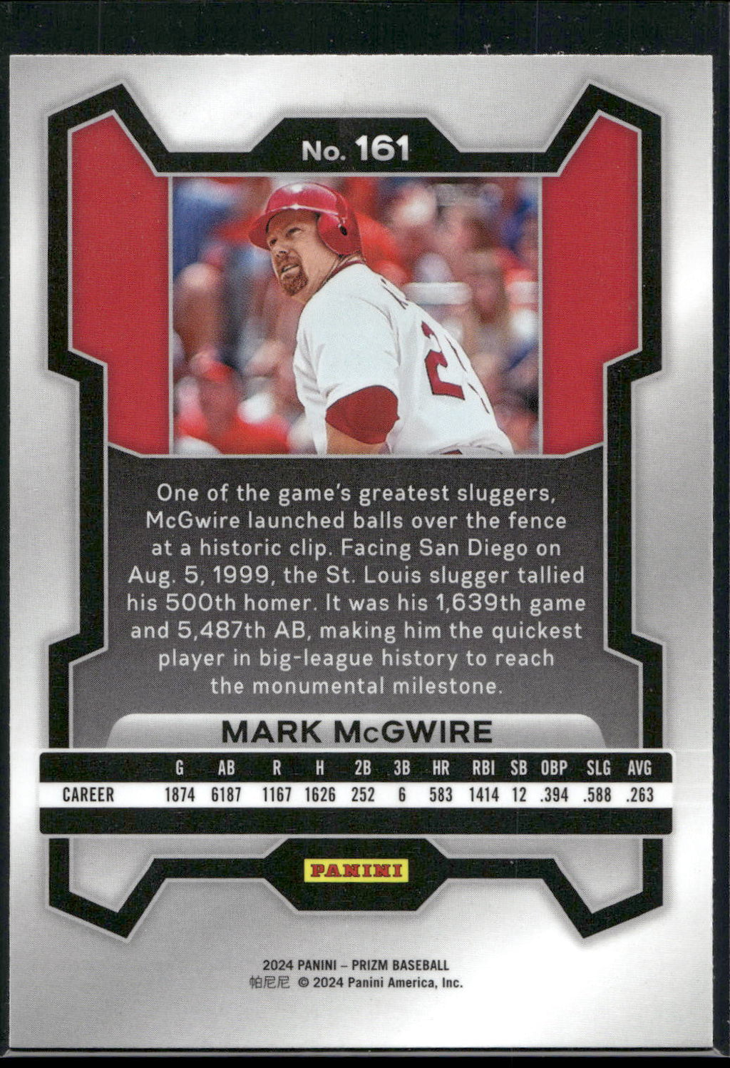 2024 Panini Prizm #161 Mark McGwire