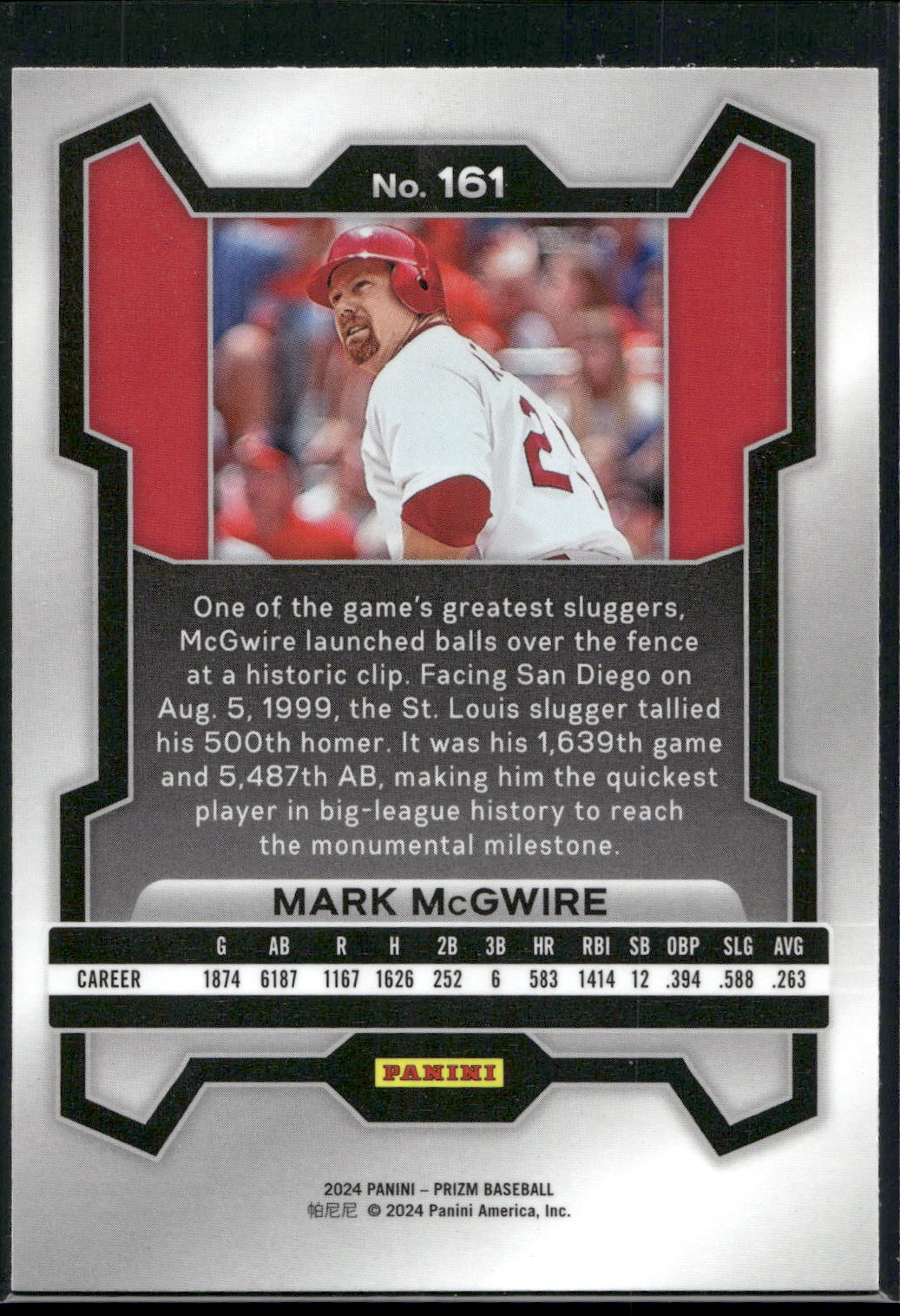 2024 Panini Prizm #161 Mark McGwire
