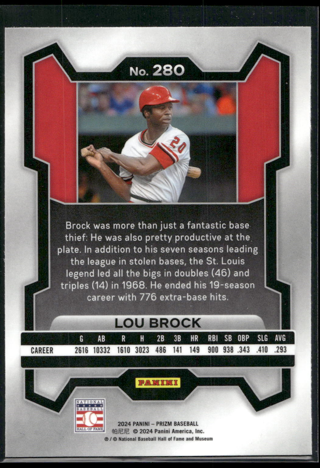 2024 Panini Prizm #280 Lou Brock