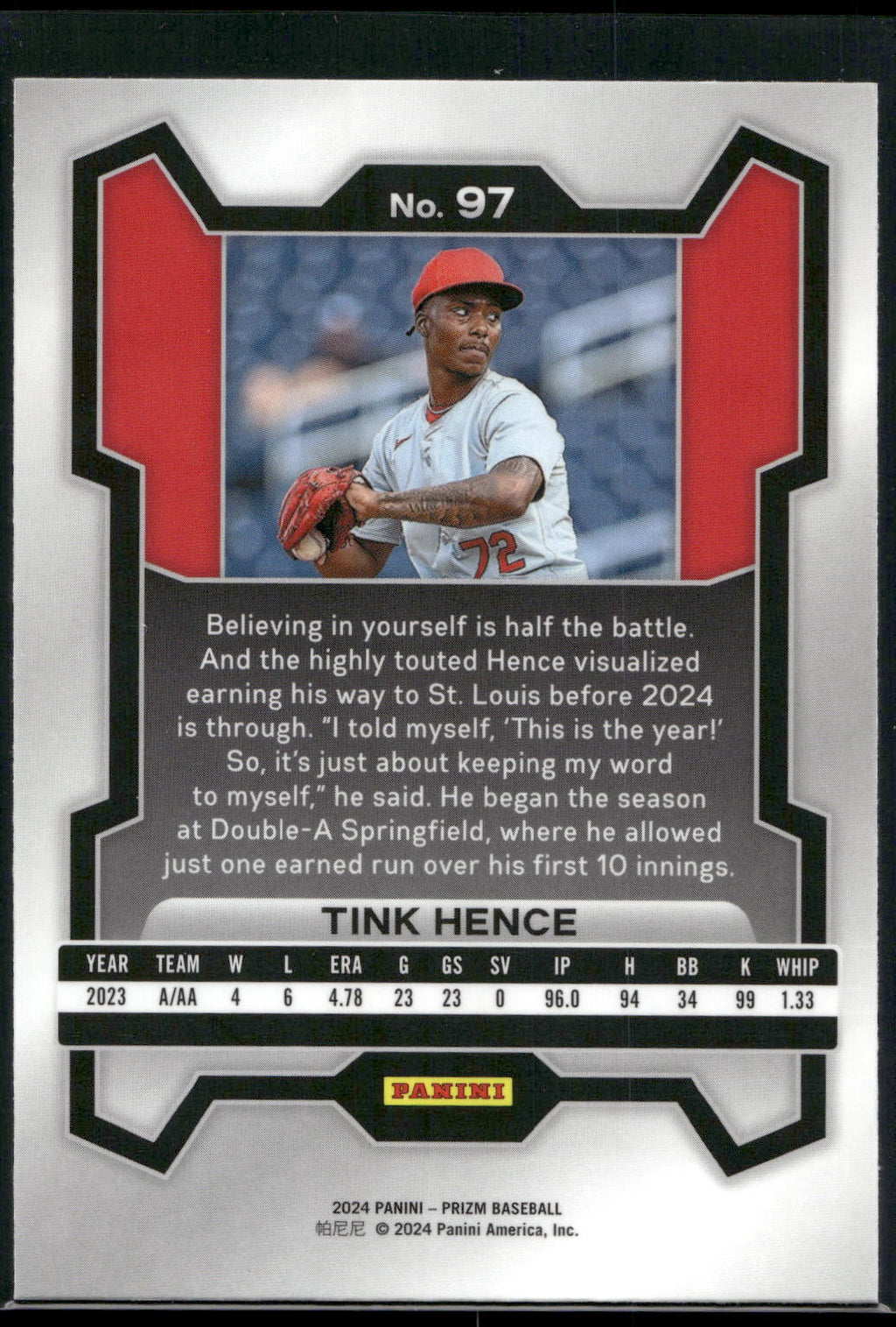 2024 Panini Prizm #97 Tink Hence