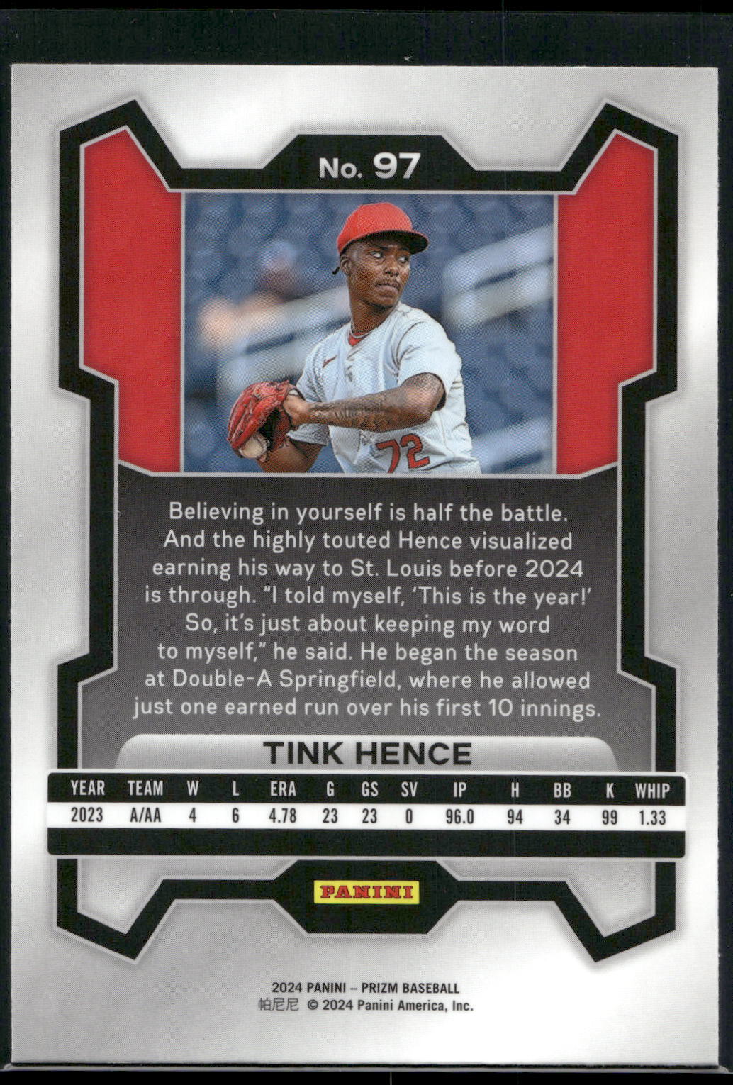 2024 Panini Prizm #97 Tink Hence