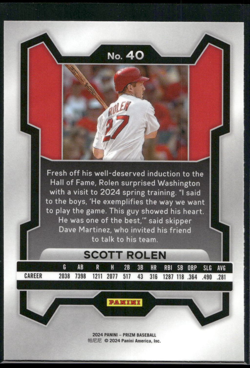 2024 Panini Prizm #40 Scott Rolen