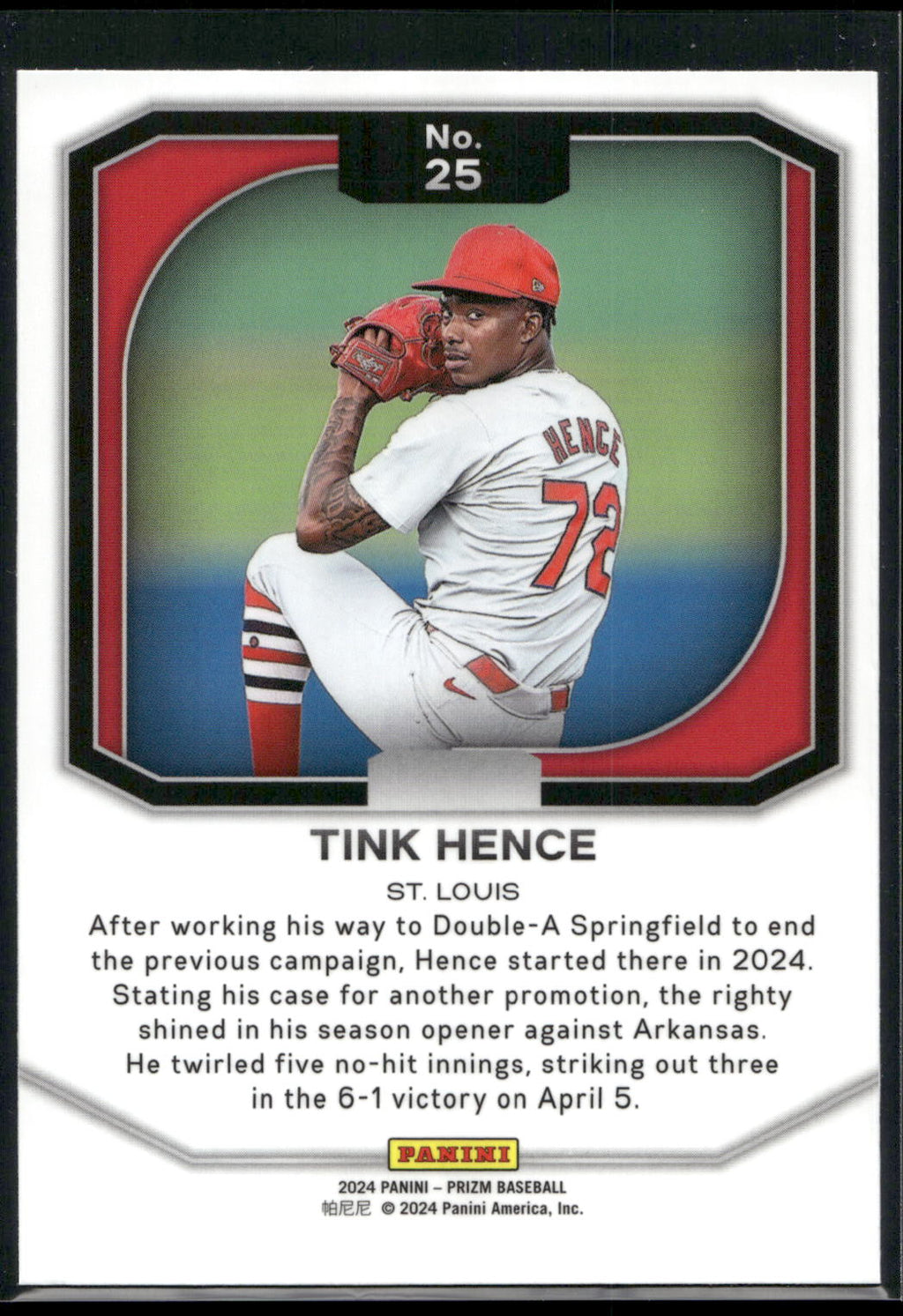2024 Panini Prizm #25 Tink Hence Top Tier