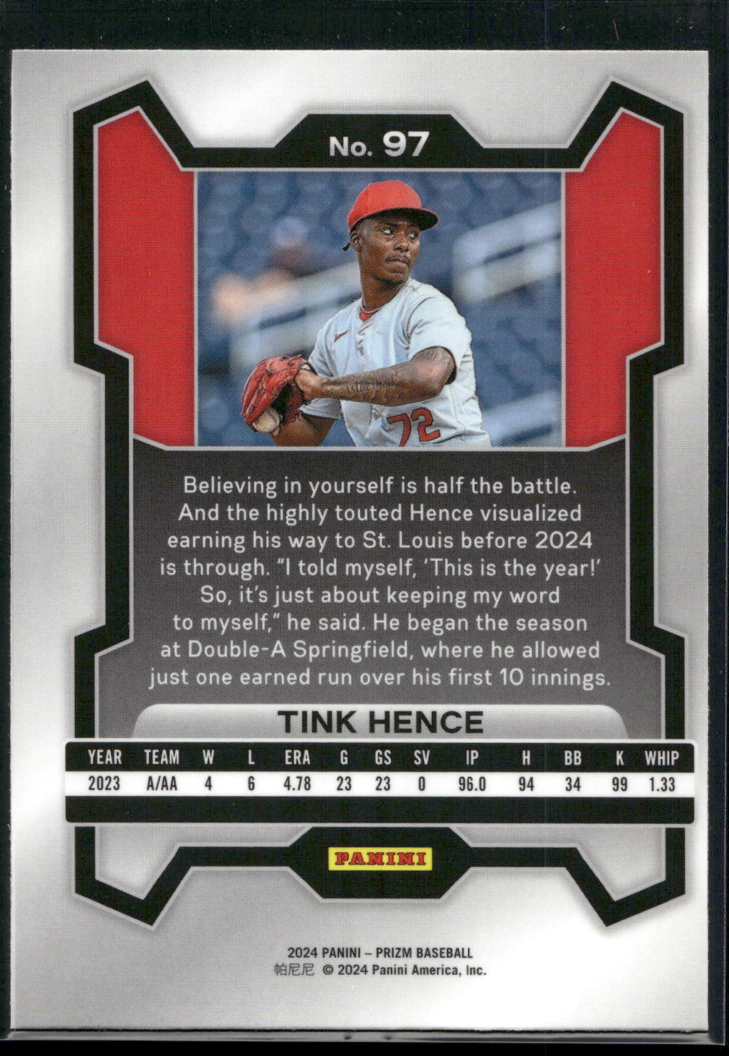 2024 Panini Prizm #97 Tink Hence