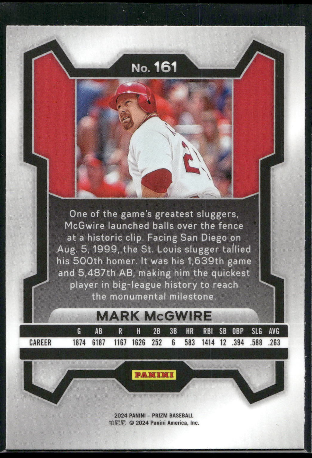 2024 Panini Prizm #161 Mark McGwire
