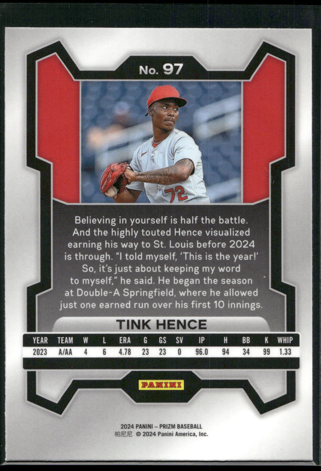 2024 Panini Prizm #97 Tink Hence