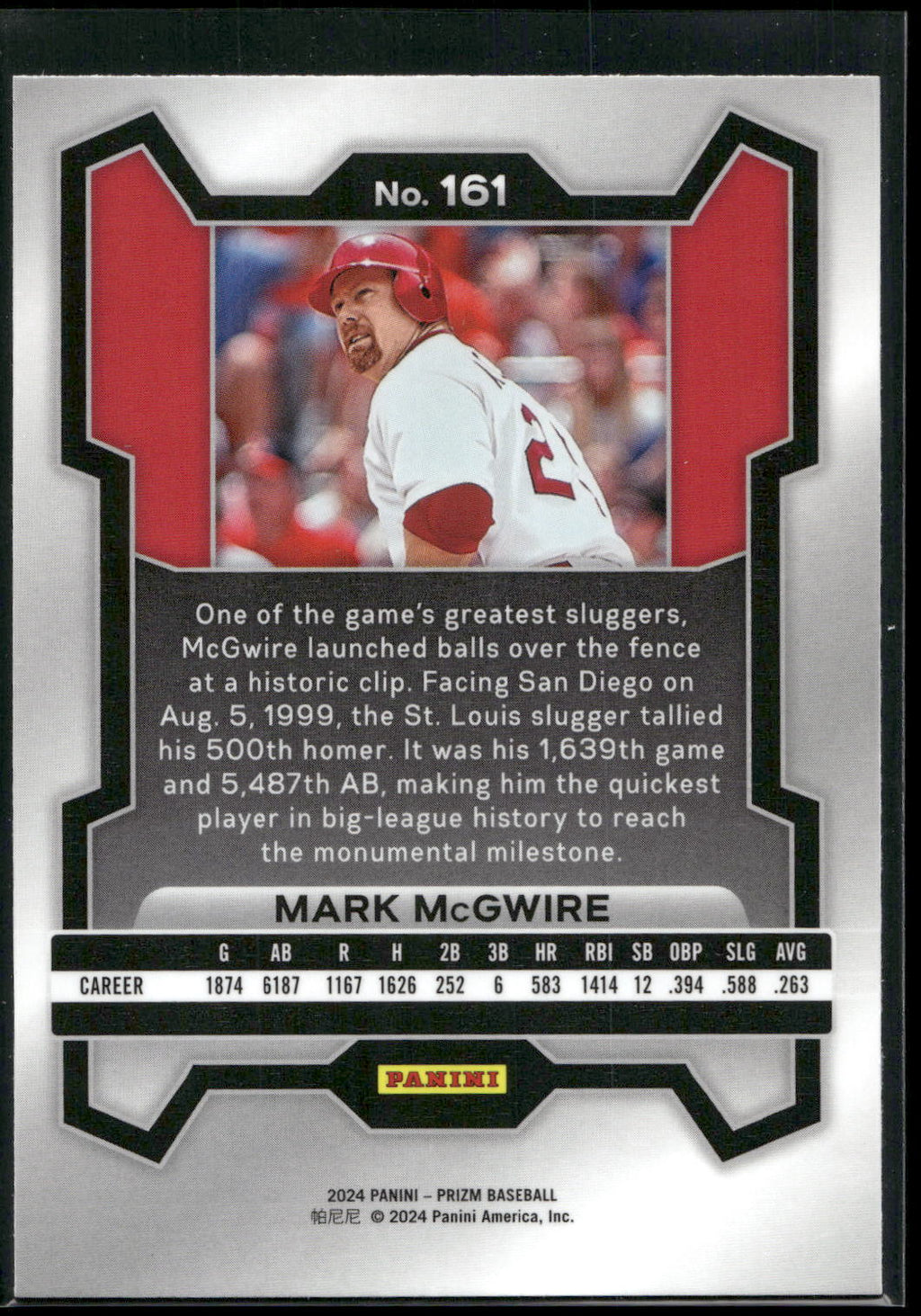 2024 Panini Prizm #161 Mark McGwire
